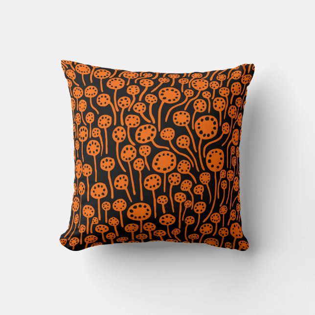 Cojín Decorativo 090512 - Naranja en negro (Anverso)