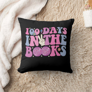 Cojín Decorativo 100 Días En El Libro Disco Ball Groovy Retro