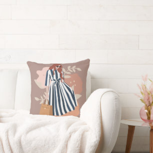 Cojín Decorativo 100 por ciento algodón lindo chica moderno de moda
