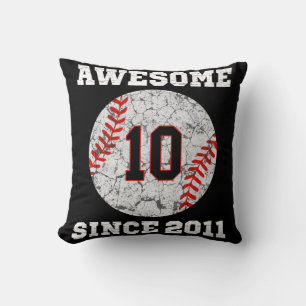 Cojín Decorativo 10.º regalo de los amantes del béisbol de 10 años