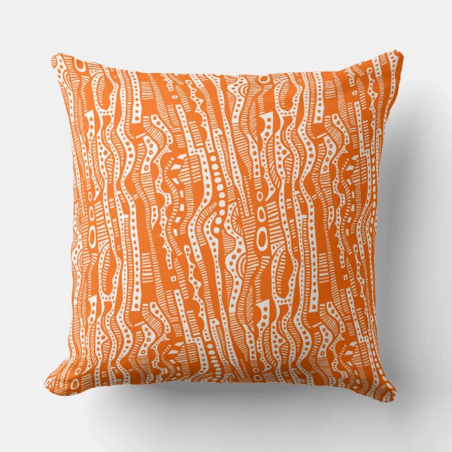 Cojín Decorativo 120115 - Naranja sobre Blanco (Anverso)