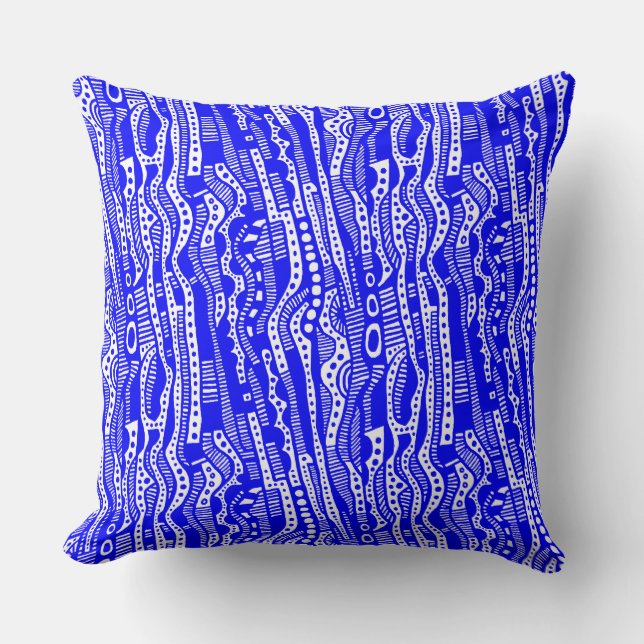 Cojín Decorativo 12015 - Azul sobre blanco (Anverso)