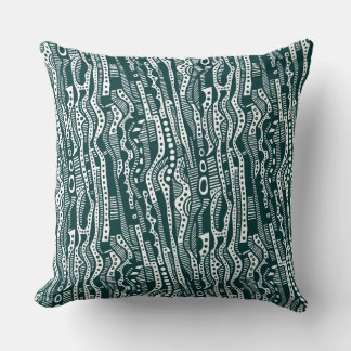 Cojín Decorativo 12015 - Verde oscuro sobre blanco