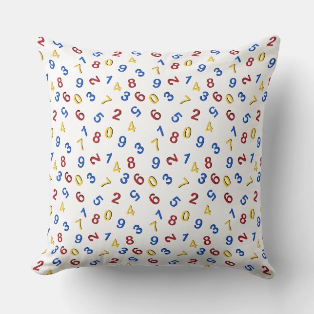 Cojín Decorativo 123 Números Rojo Amarillo Azul (Anverso)
