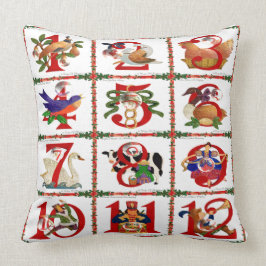 Cojín Decorativo 12 Días De Regalos De Impresión De Los Navidades