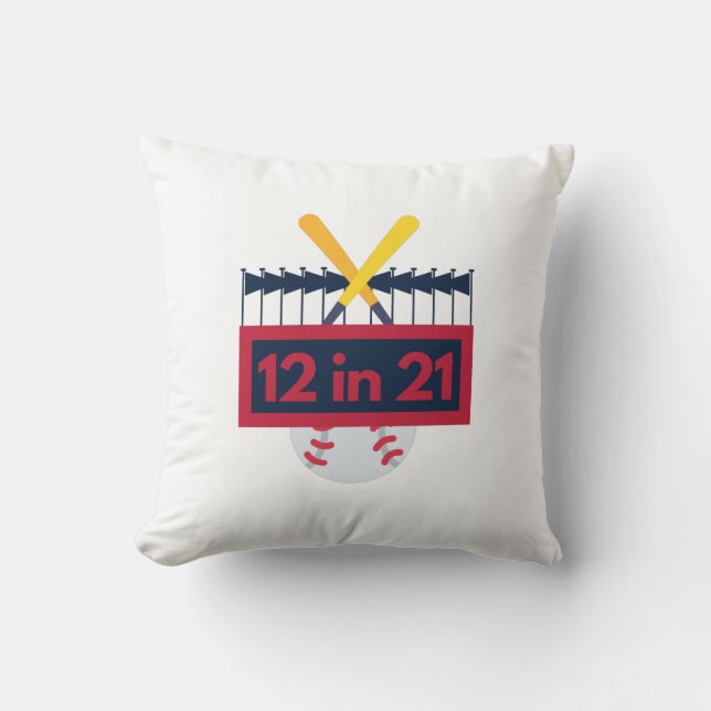 Cojín Decorativo 12 en 21 Béisbol (Anverso)