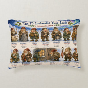 Cojín Decorativo 13 duendes islandeses de Yule Navidad reykjavik