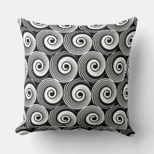 Cojín Decorativo 140216 Espirales - Blanco sobre negro