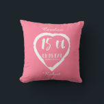 Cojín Decorativo 15° aniversario Boda cristal tradicional<br><div class="desc">Si quieres ayuda para personalizar este diseño,  por favor contacta conmigo,  hay un botón de preguntar a este diseñador,  justo debajo de este texto. Diseño romántico de pincel de corazón para personas que celebran el 15º aniversario del boda. El cristal es el regalo tradicional para esta ocasión.</div>