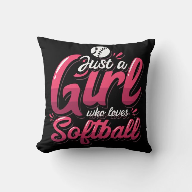 Cojín Decorativo 15.Solo un Chica que ama el softball (Anverso)
