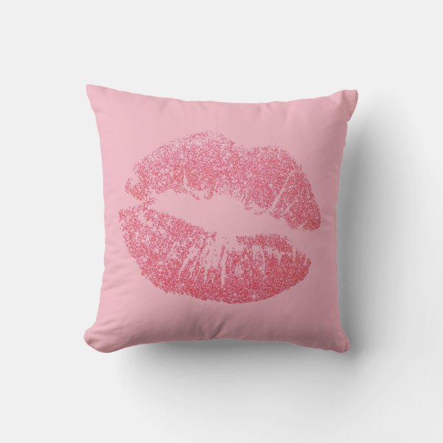 Cojín decorativo 16" del lápiz labial x 16" (Anverso)