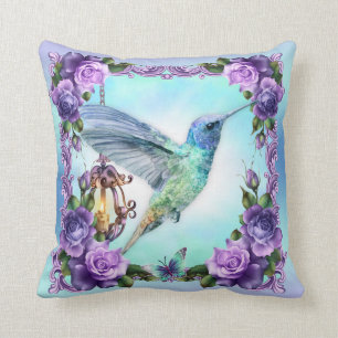 Cojín decorativo 16" del poliéster del colibrí 