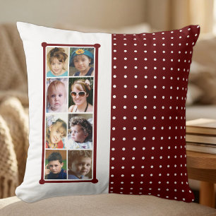 Cojín Decorativo 16 foto collage lunares echar burgundy