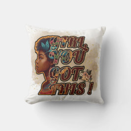 Cojín decorativo 16" x 16" - Chica, ¡Tienes Esto!