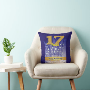 Cojín Decorativo 17 Año NOMBRE PERSONALIZADO Número Grande de Anive