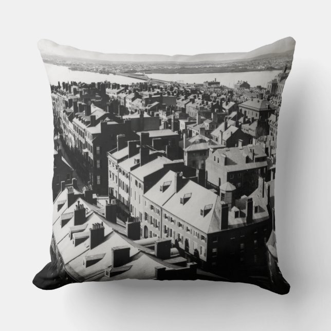 Cojín Decorativo 1859: La ciudad de Boston, Massachusetts (Anverso)