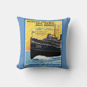 Cojín Decorativo 1910 Detroit a Buffalo Steamship