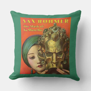 Cojín Decorativo 1932 La máscara de la portada de Fu Manchu