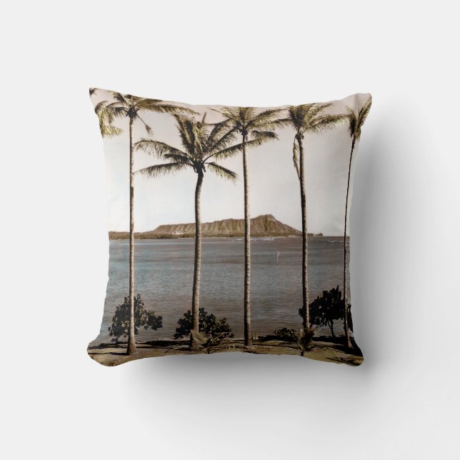 Cojín Decorativo 1940 Diamante Head Hawaii (Anverso)