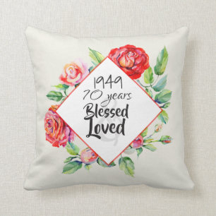 Cojín Decorativo 1949 70 Aniversario de la mujer - Personalizado de