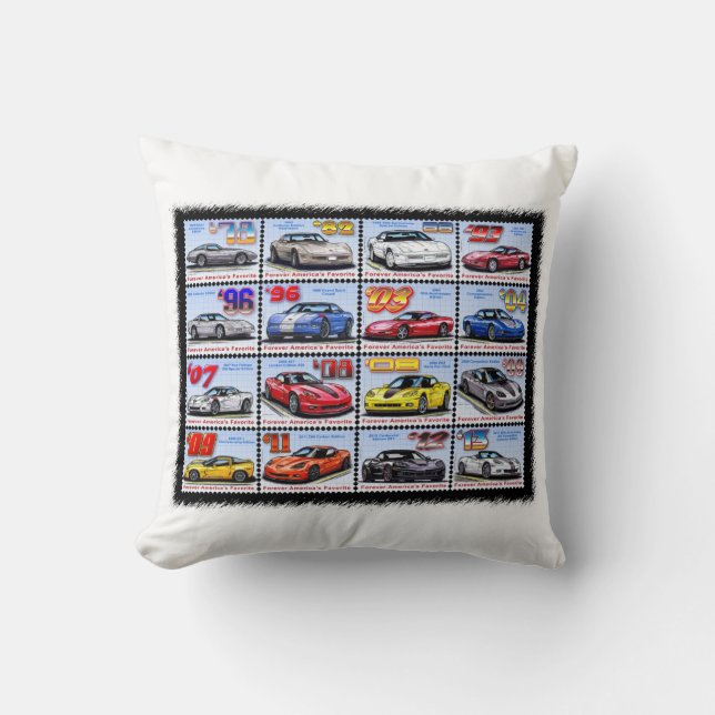 Cojín Decorativo 1978-2013 montaje del Corvette de la edición (Anverso)