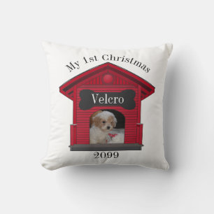 Cojín Decorativo 1.ᵉʳ Navidad Perro Cargar Foto Casa de Perro con P