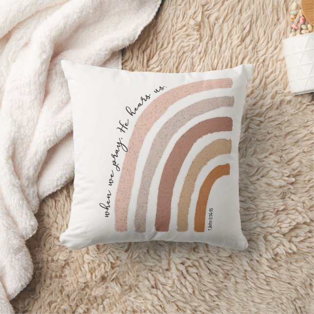 Cojín Decorativo 1 Juan 5:15 - Arcoiris Boho (Manta)