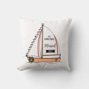 Cojín Decorativo 1er Navidad Casados 2025 Lindo Náutico