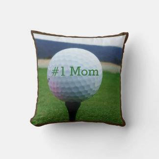 Cojín Decorativo #1Mom Golfer Nombre bola de golf blanca