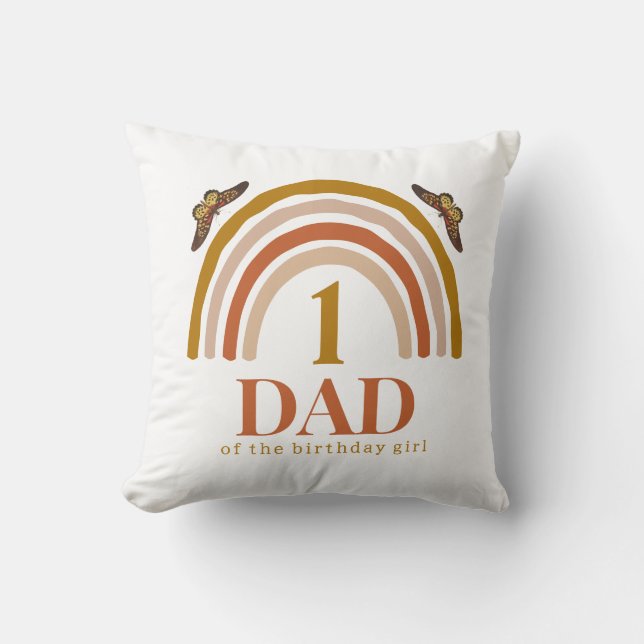Cojín Decorativo 1st birthday of girl customized dad (Anverso)