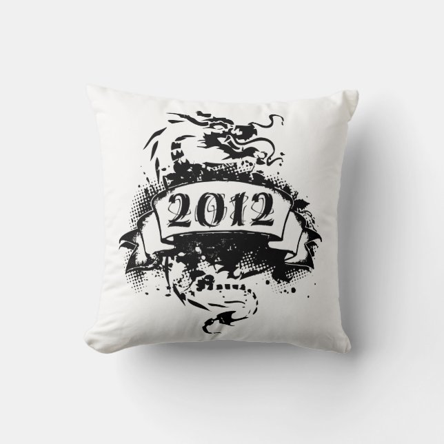 Cojín Decorativo 2012 - Dragón negro - Pillow (Anverso)