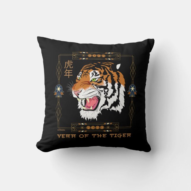 Cojín Decorativo 2022 AÑO DEL regalo de Año Nuevo TIGER chino (Anverso)