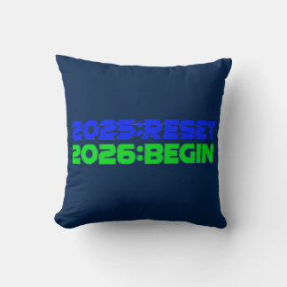 Cojín Decorativo 2025:RESET/2026:BEGIN Pillow