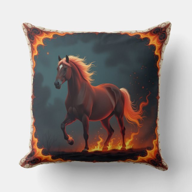 Cojín Decorativo „2026 – Das Jahr des Feuerpferds“ (Anverso)