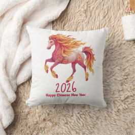 Cojín Decorativo 2026 Fiery Horse – Happy Chinese New Year