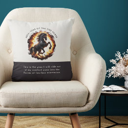 Cojín Decorativo 2026 Year of the Fire Horse Motivational Quote