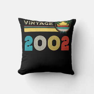 Cojín Decorativo 20 años Vintage 2002 Retro 20 cumpleaños