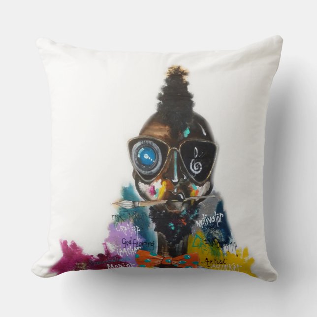 Cojín decorativo 20" del hombre renacentista x 20" (Anverso)
