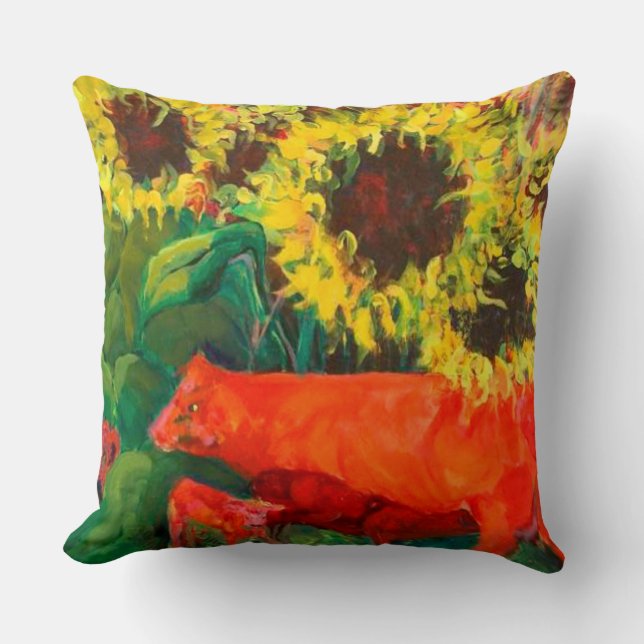 COJÍN DECORATIVO 20X20 COTTON RED COWS PILLOW (Anverso)