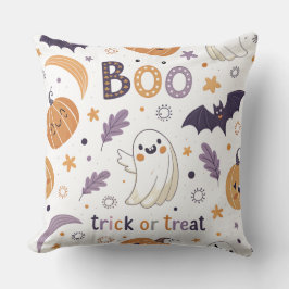 Cojín Decorativo 20x20 Pastel Halloween Throw Pillow – Cute Ghost &