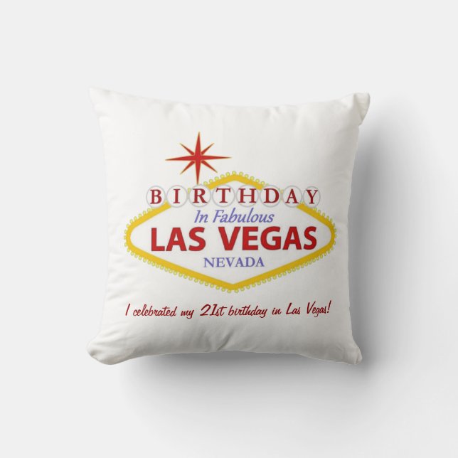 Cojín Decorativo 21 años en Las Vegas Pillow PERSONALIZADO (Anverso)