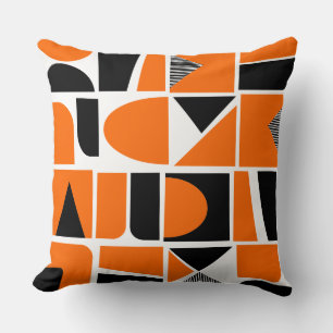 Cojín Decorativo 230616 - Naranja y negro.