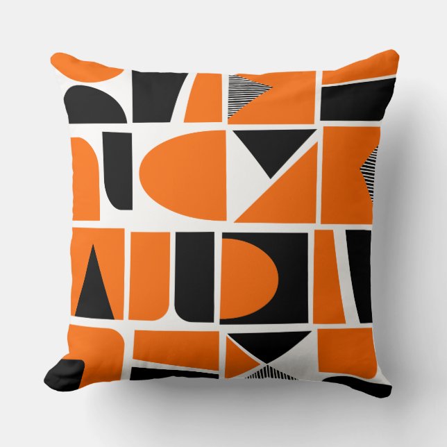 Cojín Decorativo 230616 - Naranja y negro. (Anverso)