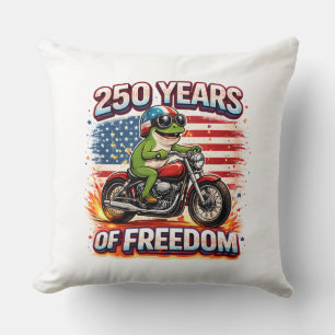 Cojín Decorativo 250 Años De Libertad Rana Motera Patriótica EEUU