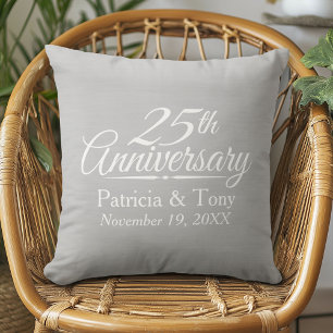 Cojín Decorativo 25.º aniversario Boda personalizado