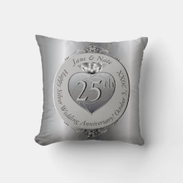 Cojín Decorativo 25° Aniversario del Boda de Plata