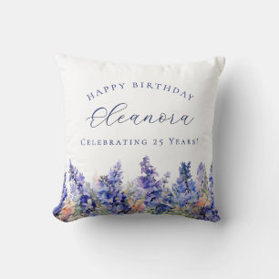 Cojín Decorativo 25 Aniversario Julio Personalizado de Regalo de Fl