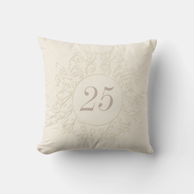 Cojín Decorativo 25tos regalos personalizados del aniversario o (Anverso)