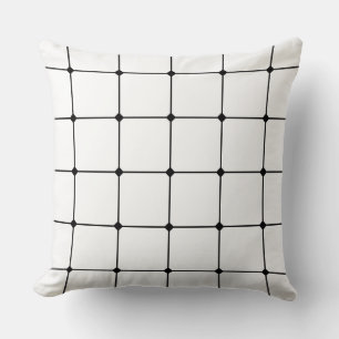 Cojín Decorativo 260216 Grid v2 - Negro sobre blanco