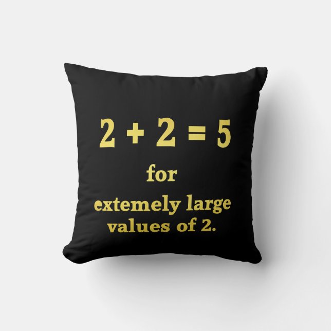 Cojín Decorativo 2 + 2 = 5  Chiste matemático divertido (Anverso)